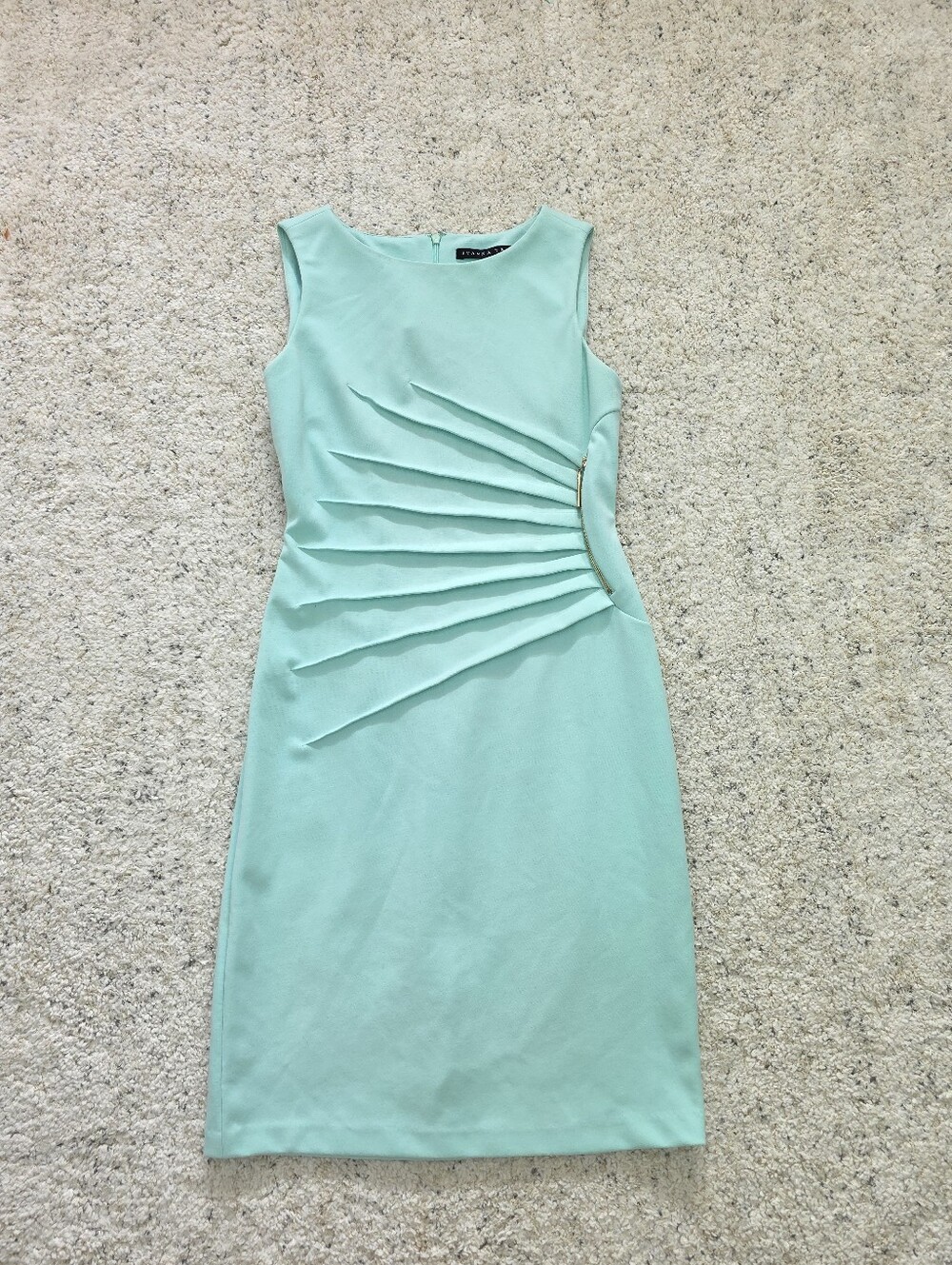 Ivanka Trump 2 Mint Pleated Sheath Midi Dress